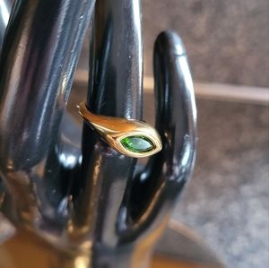 Chrome Diopside EastWest Ring, gold over silver!